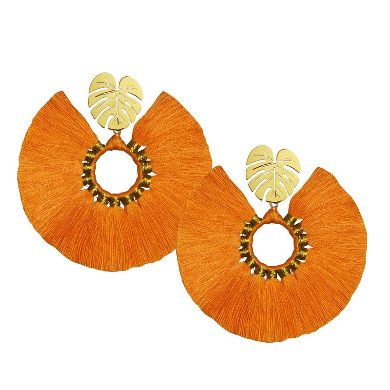 Orange Wild Flower Earrings