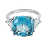 Ring Plata Zirconia Azul
