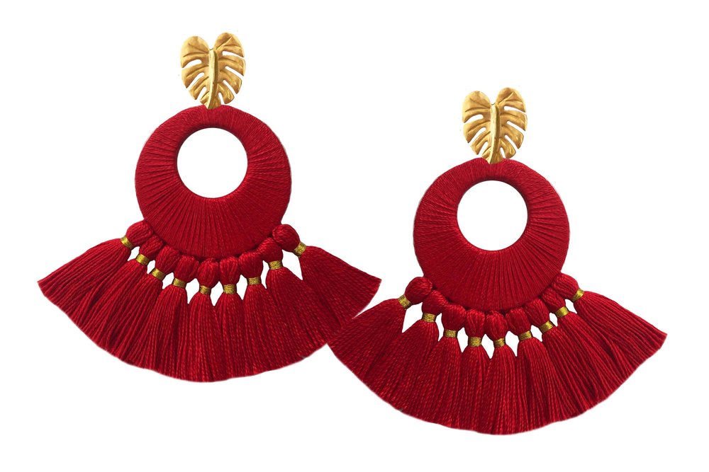 Red Florentine Earrings